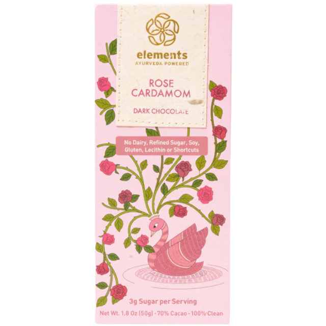 Rose Cardamom 70% Dark Chocolate Bar