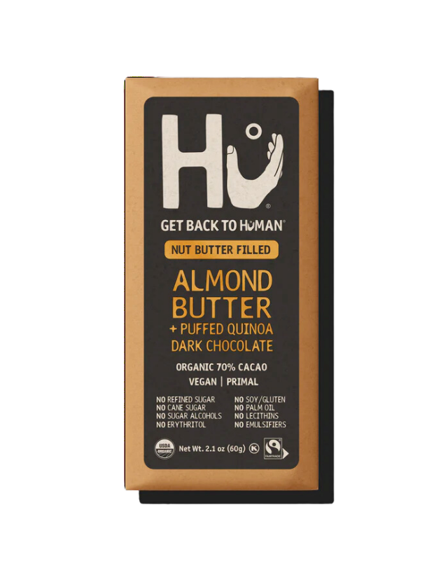 Almond Butter + Puffed Quinoa Dark Chocolate Bar
