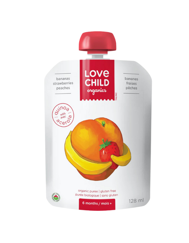 Bananas, Strawberries & Peaches Puree