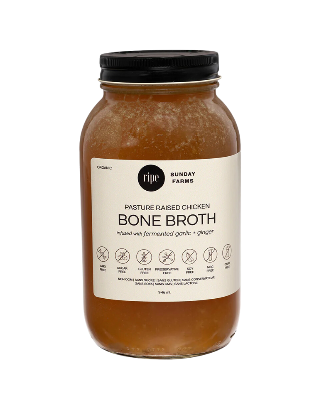 Liquid Gold Chicken Bone Broth with Fermented Garlic & Ginger
