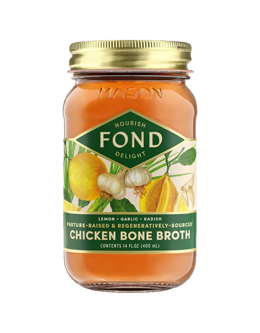 Regenerative, Pasture-Raised Chicken Bone Broth - Lemon & Garlic