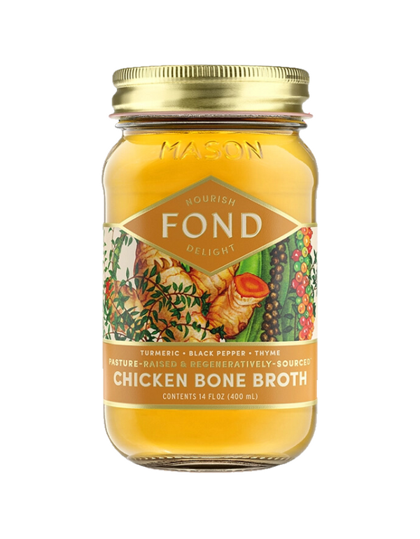 Regenerative, Pasture-Raised Chicken Bone Broth - Turmeric & Black Pepper