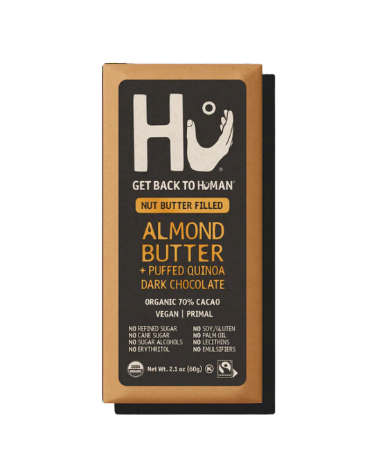 Almond Butter + Puffed Quinoa Dark Chocolate Bar