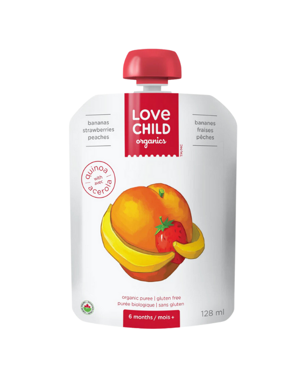 Bananas, Strawberries & Peaches Puree